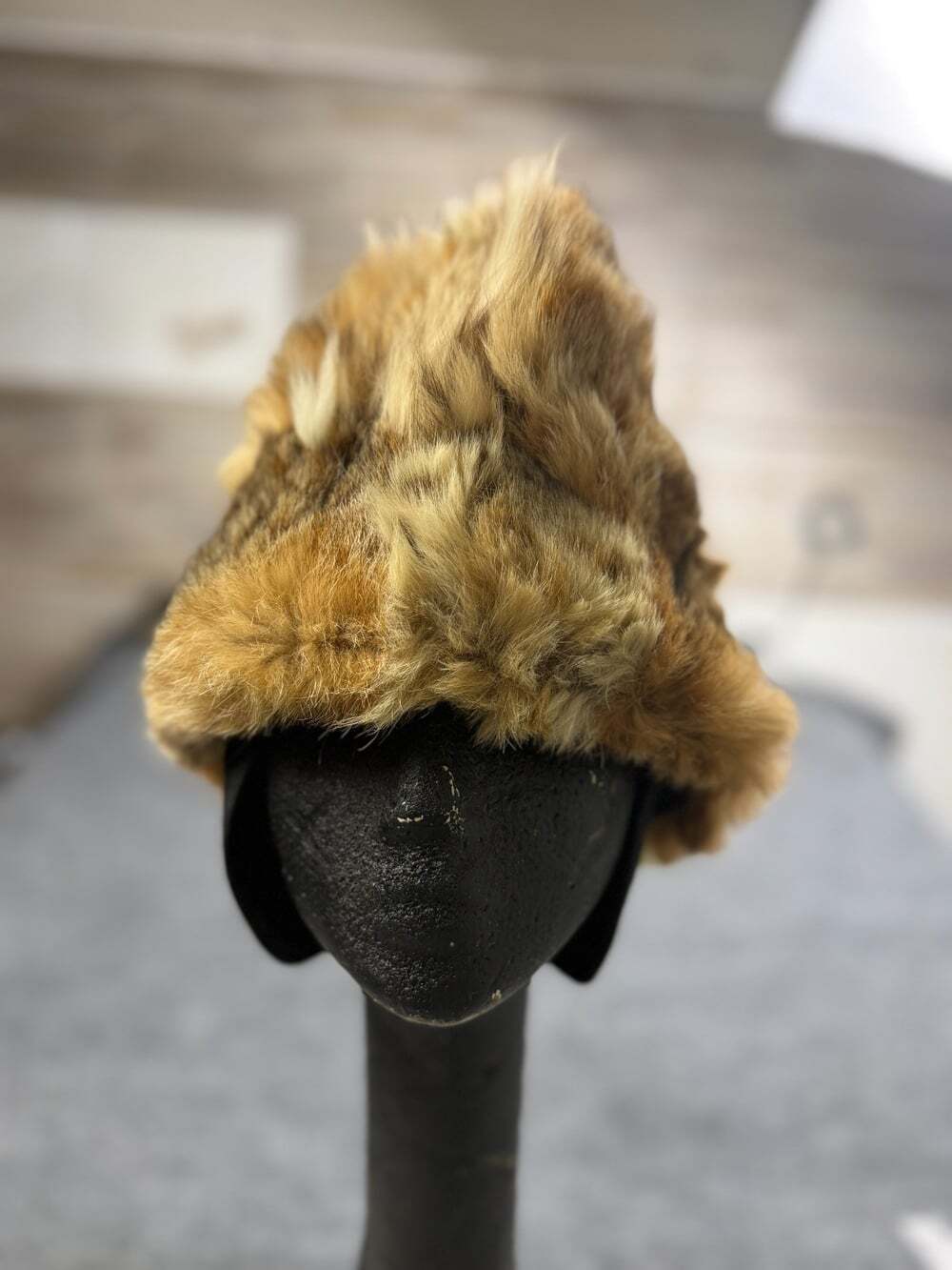 Vintage 50s  Rabbit Fur Russian Style Cossack/Pill Box Hat Sz Medium